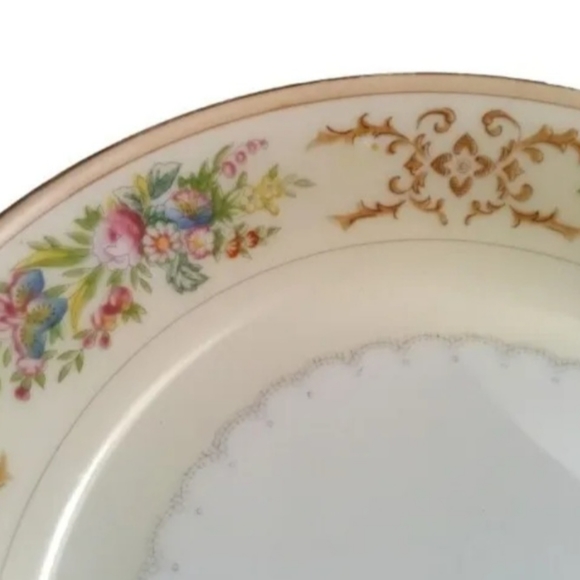 (3) Vintage MEITO China Hand Painted Floral Swag 7.5" Salad Soup Pasta Bowls - Picture 8 of 9